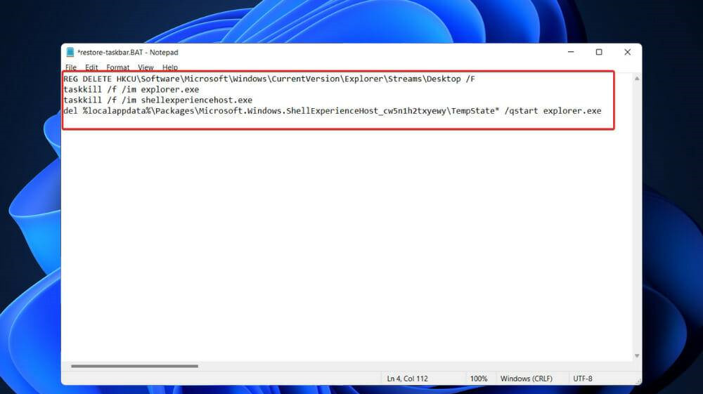 Win11如何重置任务栏设置?