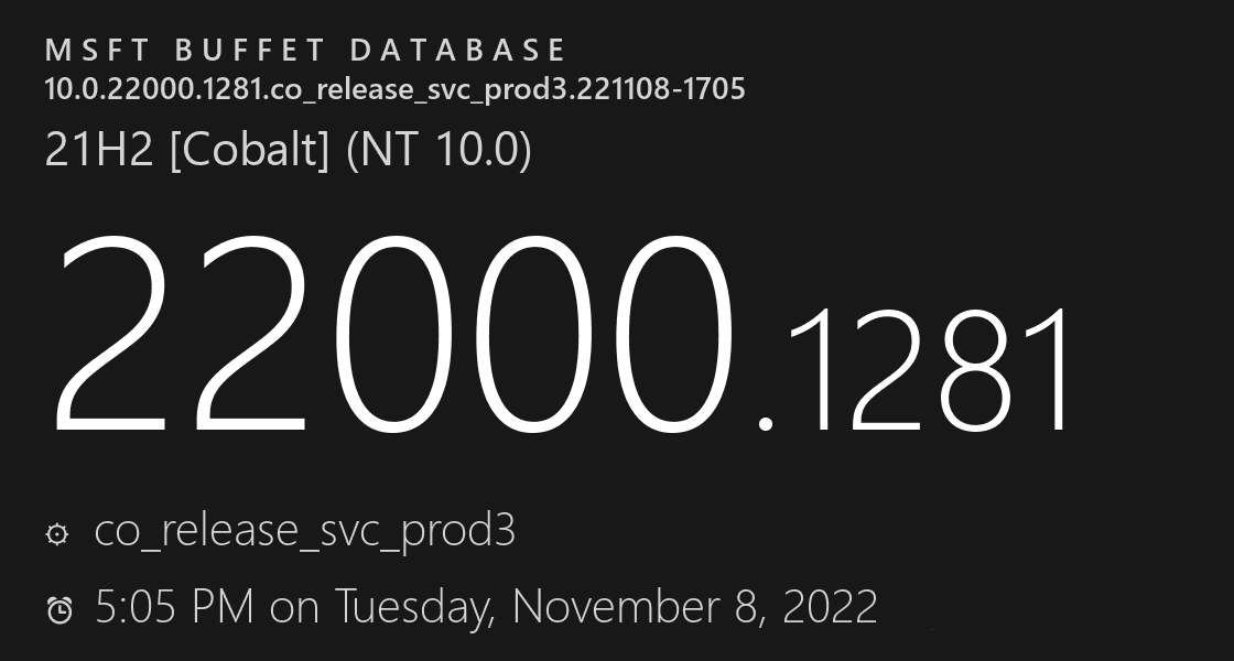 Win11 22000.1281更新补丁包 官方版