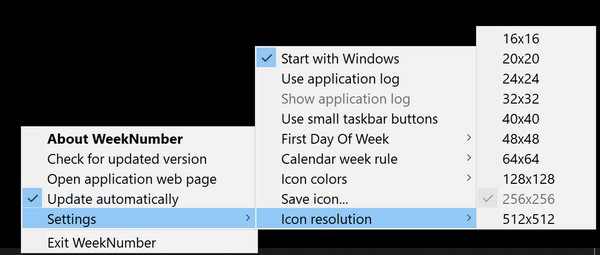 WeekNumber(日历任务栏显示) V1.6.6.3 官方版