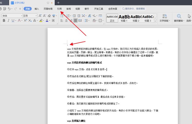 wps文档怎么修改脚注的编号格式？