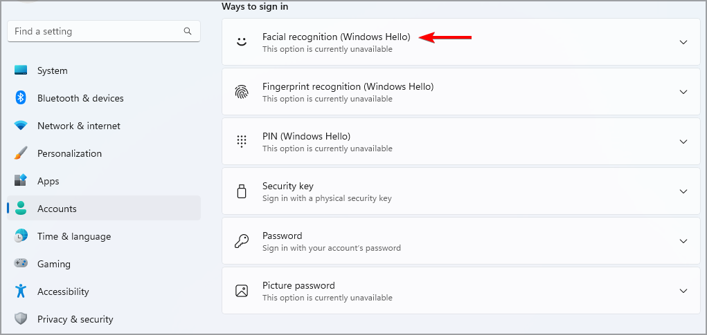 win11面容识别打不开但是相机正常怎么办?