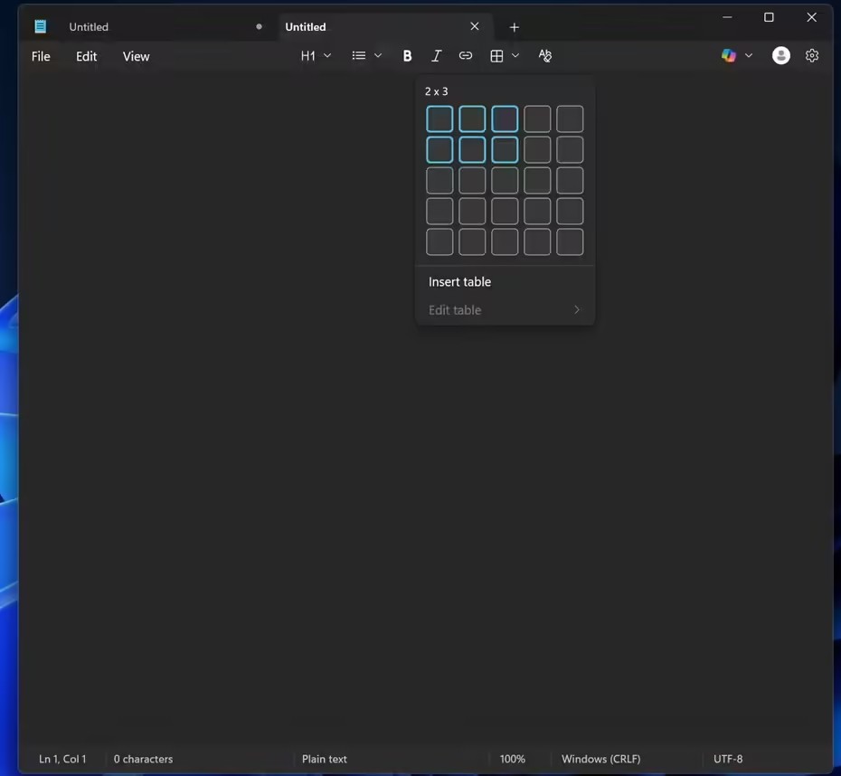Win11 记事本新增原生表格功能,支持 Markdown 编辑