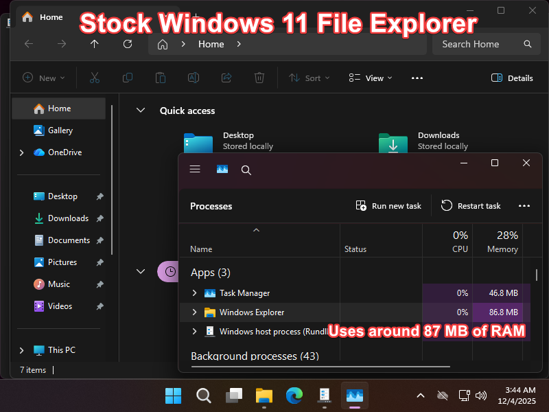 修复 Win11 文件管理器 “闪光弹”问题,内存占用直接降 51%