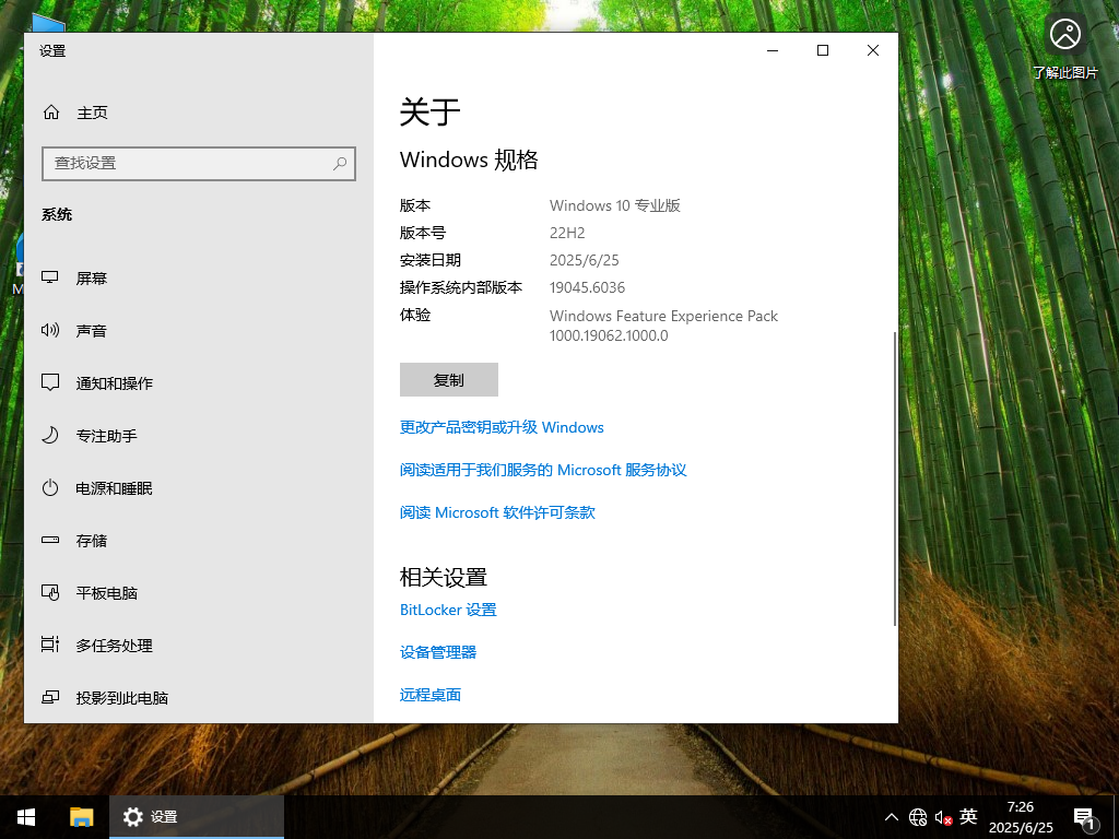 Win10 22H2(19045.6036) 官方正式版
